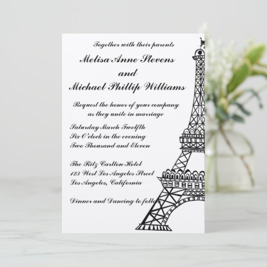 Invitation Tour Eiffel (Debout devant)
