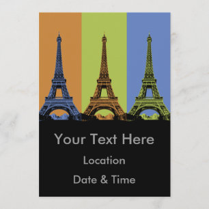 Invitation Tour Eiffel à Paris Triptyque