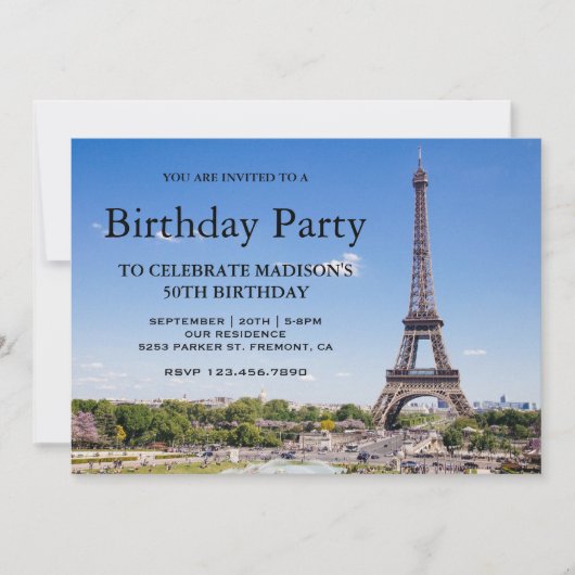 Invitation Tour Eiffel Anniversaire (Devant)