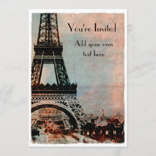 Invitation Tour Eiffel au Sunrise Vintage