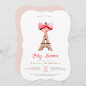 Invitation Tour Eiffel Baby shower Paris (Devant / Derrière)