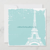 Invitation Tour Eiffel bleu épousant Inviations (Dos)