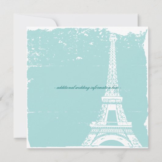 Invitation Tour Eiffel bleu épousant Inviations (Dos)