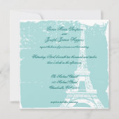 Invitation Tour Eiffel bleu épousant Inviations (Devant)