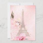 Invitation Tour Eiffel Blush Quinceanera, Papillons (Dos)