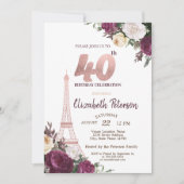 Invitation Tour Eiffel Bourgogne Fleurs 40e anniversaire (Devant)