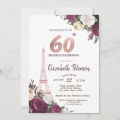 Invitation Tour Eiffel Bourgogne Fleurs 60e anniversaire (Devant)