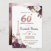 Invitation Tour Eiffel Bourgogne Fleurs 60e anniversaire (Devant / Derrière)