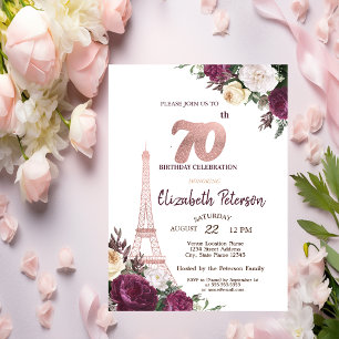 Invitation Tour Eiffel Bourgogne Fleurs 70e anniversaire