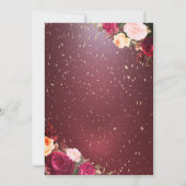 Invitation Tour Eiffel Bourgogne Fleurs Roses 80e anniversair (Dos)