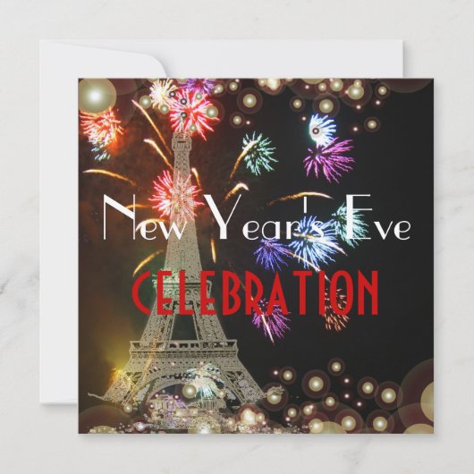 Invitation Tour Eiffel, bulles de champagne pyrotechniques (Devant)