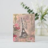 Invitation Tour Eiffel Chic et Baby shower Rose (Debout devant)