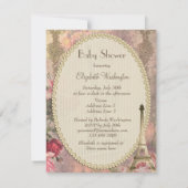 Invitation Tour Eiffel Chic et Baby shower Rose (Dos)