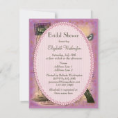 Invitation Tour Eiffel Chic et Fête de l'mariée du vin rouge (Dos)