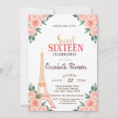 Invitation Tour Eiffel Confettis ++++9-Fleurs Sweet 16 (Devant)