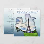 Invitation Tour Eiffel Couple Réception de Mariage à Paris (Devant / Derrière)