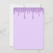 Invitation Tour Eiffel de Paris, gouttes violettes Sweet 16 (Dos)
