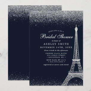 Invitation Tour Eiffel de Paris Mariage Étincelle Argentée