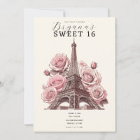 Tour Eiffel de Paris & Roses Roses 16 ans doux