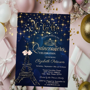 Invitation Tour Eiffel,Diadème Arc,Toutes Étoiles Robe de Qui
