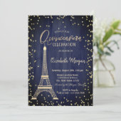 Invitation Tour Eiffel Diamants Marine Quinceanera Bleue (Debout devant)