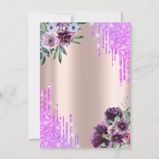 Invitation Tour Eiffel, Echos, Fleurs Violettes Retraite (Dos)