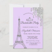 Invitation Tour Eiffel, Écluses, Bachelorette violette (Devant)