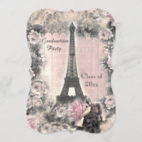 Tour Eiffel et roses chics minables de fête de