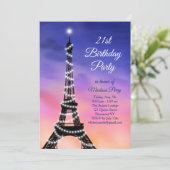 Invitation Tour Eiffel étincelante Coucher de soleil 21e anni (Debout devant)