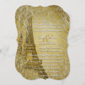 Invitation Tour Eiffel Feuille (Devant / Derrière)