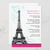 Invitation Tour Eiffel flamboyante Réception parisienne SEULE (Devant / Derrière)