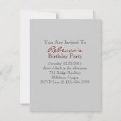 Invitation tour eiffel fleurie Paris fête d'anniversaire (Dos)