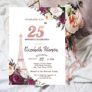 Invitation Tour Eiffel Fleurs de Bourgogne 25e Anniversaire