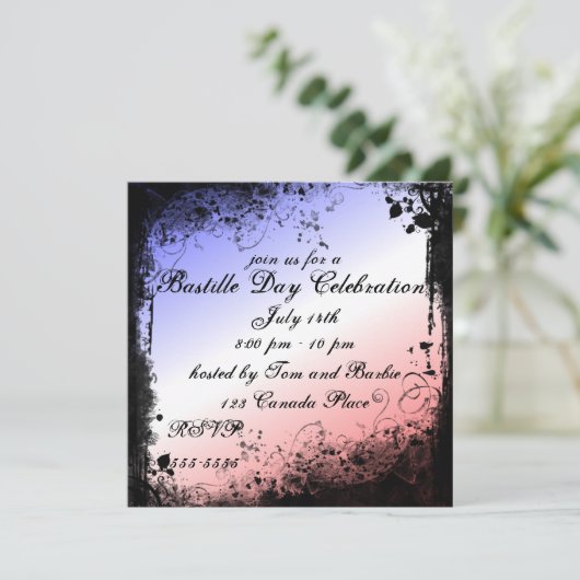 Invitation Tour Eiffel Grunge (Debout devant)