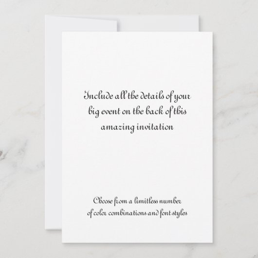 Invitation Tour Eiffel la nuit (Dos)