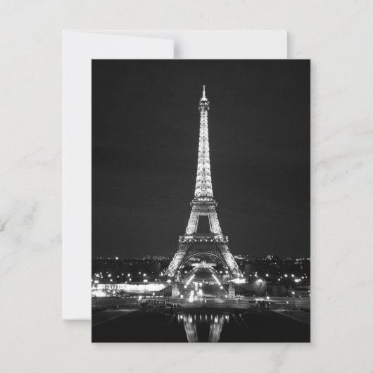 Invitation Tour Eiffel la nuit - B/W (Devant)
