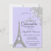 Invitation Tour Eiffel, Lavander Quinceañera (Devant)