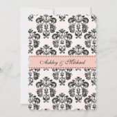 Invitation Tour Eiffel Mariage Damier Rose et Noir (Dos)