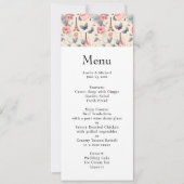 Invitation Tour Eiffel Papillon et menu Mariage Rose (Devant)