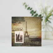 Invitation Tour Eiffel Paris 50e anniversaire de Mariage (Debout devant)