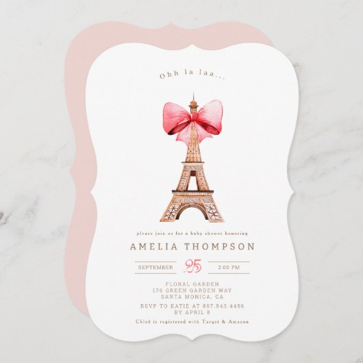 Invitation Tour Eiffel Paris Anniversaire (Devant / Derrière)