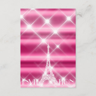 Invitation Tour Eiffel Paris Bridal Sweet 16e Diamond Rose