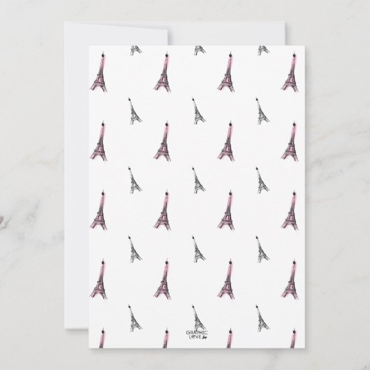 Invitation Tour Eiffel Paris Fête d'anniversaire parisienne, (Dos)