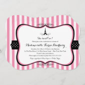 Invitation Tour Eiffel Paris Fête des mariées (Devant / Derrière)