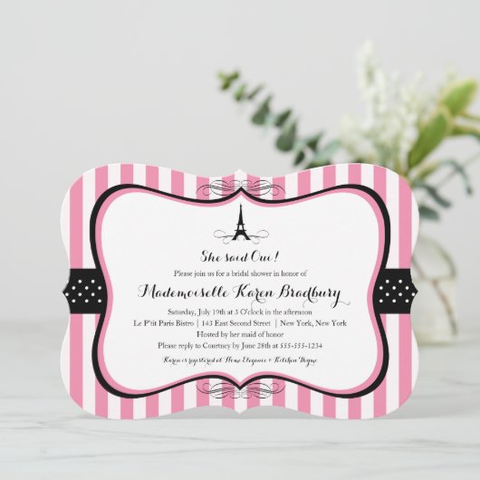 Invitation Tour Eiffel Paris Fête des mariées (Debout devant)