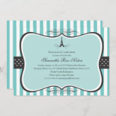 Invitation Tour Eiffel Paris Fête des mariées (Devant / Derrière)