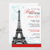 Invitation Tour Eiffel Paris Fête des mariées parisienne (Devant / Derrière)