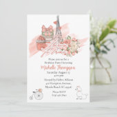 Invitation Tour Eiffel Paris France Fête d'anniversaire Flora (Debout devant)