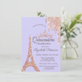 Invitation Tour Eiffel Paris, Lavander Lavander Quinceañera (Debout devant)