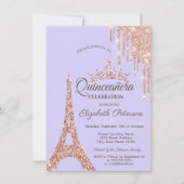 Invitation Tour Eiffel Paris, Lavander Lavander Quinceañera (Devant)